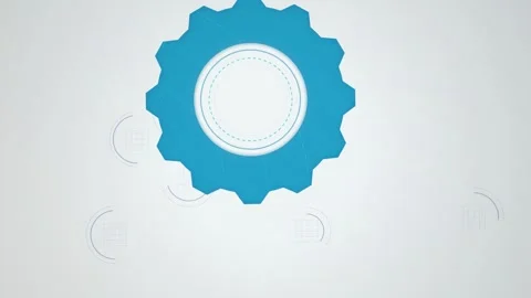 Interconnected mechanical gears rotating seamless loop motion Stock Footage 345657712