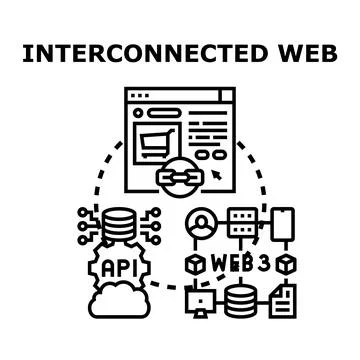 Interconnected modern web technology connecting users and data Stock Illustration