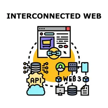 Interconnected modern web technology connecting users and data Stock Illustration