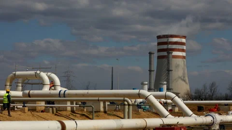 Interconnected natural gas pipeline network Video stock 173000089