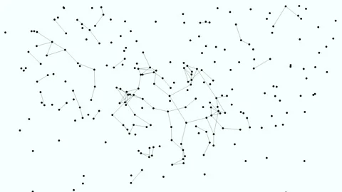 Interconnected network circular dot pattern with lines Stock Footage 292938192
