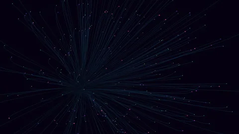 Interconnected network circular pattern of lines and scattered dots Stock Footage 297602669