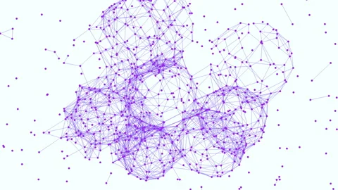 Interconnected network diagram visualizing connections between points Stock Footage 255974492