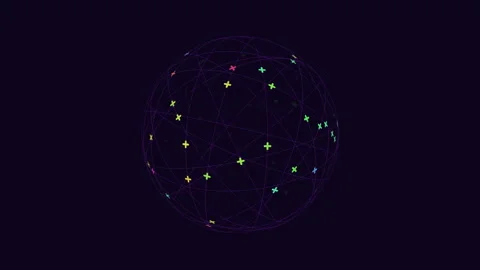 Interconnected network of lines and dots a complex and intriguing pattern Stock Footage 289198754