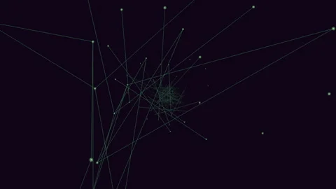 Interconnected network of lines and dots forming a web-like structure Vídeo Stock 303187431