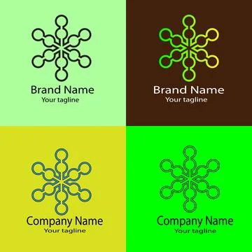 Interconnected Network Symbol logo design Stock Illustration