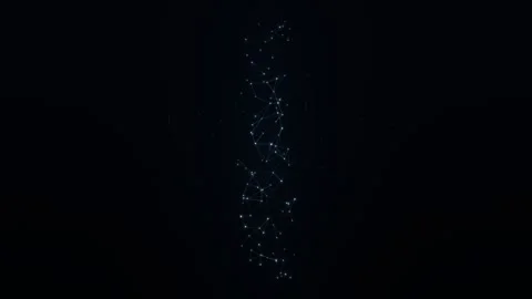 Interconnected nodes and lines flow across a dark abstract field Stock Footage 329899247