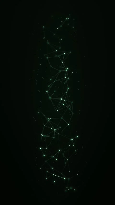 Interconnected nodes and lines glow against a black background Stock Footage 329899407