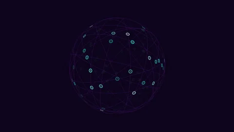 Interconnected nodes forming a complex network structure Stock Footage 315081843