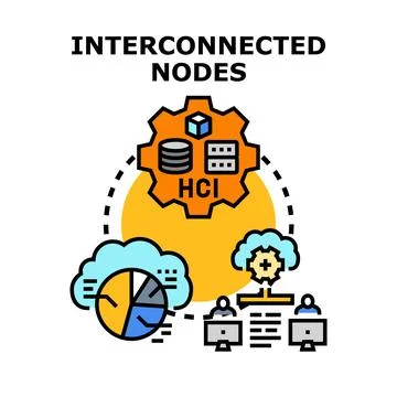 Interconnected nodes illustrating data network computing cloud 스톡 일러스트