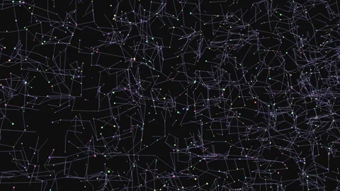 Interconnected pattern network of lines and dots forming a grid Stock Footage 278065675