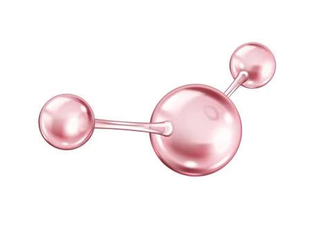 Interconnected pink spheres of collagen molecule icon Illustrazione stock