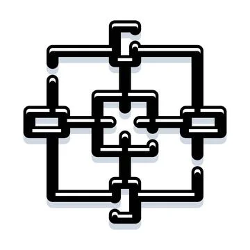 Interconnected pipeline network creating abstract labyrinth pattern Stock Illustration