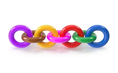 Interconnected rings a symbol of unity and collaboration 库存插图