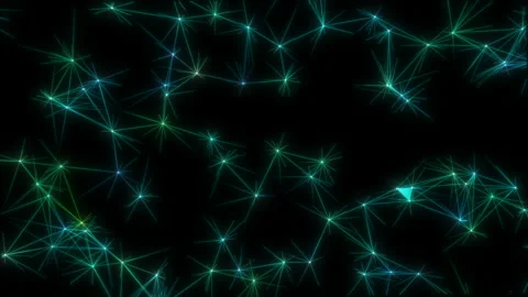Interconnected sparkling dots on a black background. Seamless loop. Stock Footage 108466060