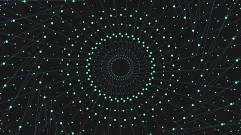 Interconnected spiral network of overlapping circles Vídeos de archivo 321994745