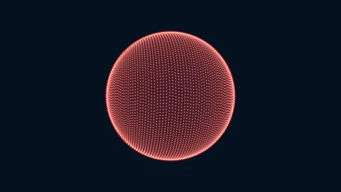 Interconnected triangular grid pink sphere 3d rendering Stock Footage 311605346