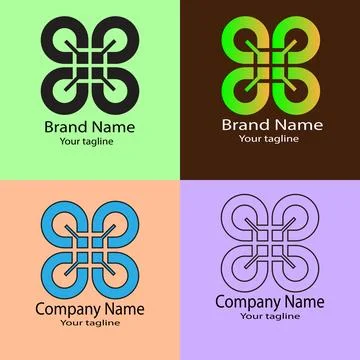 Interconnected Unity logo design Illustrazione stock