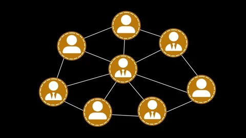 Interconnected User Network Diagram Animation Stock Footage 317861773