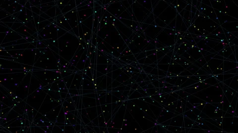 Interconnected web an intricate design with lines and dots on a black background Stock Footage 285678478