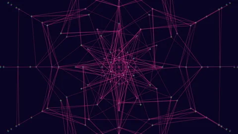 Interconnected web of lines and dots creates intricate pattern Stock Footage 289205205