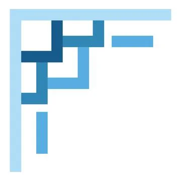 Interconnecting blue geometric lines creating a corner pattern 스톡 일러스트