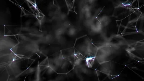 The interconnection of the elements. Stars in the dark. Connection of shining Stock Footage 90635893