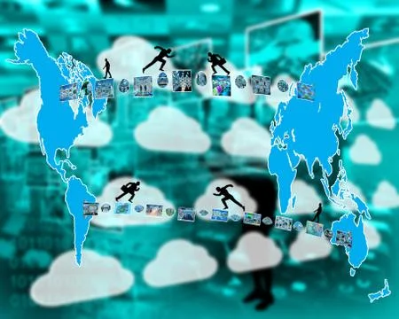 Intercontinental bridge Illustrazione stock