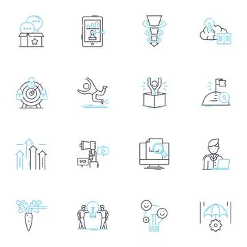 Intercontinental exchange linear icons set. Trading, Exchange, Commodities Illustrazione stock