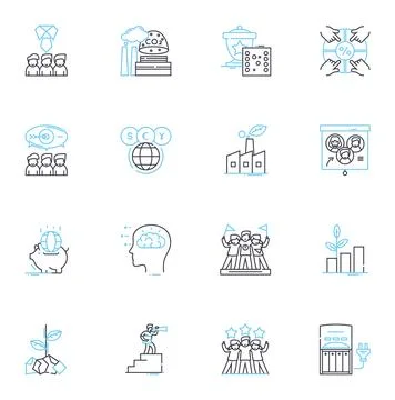Intercontinental exchange linear icons set. Trading, Futures, Options 스톡 일러스트