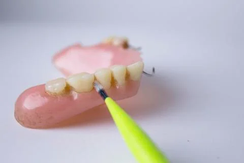 Interdental cleaning Foto stock