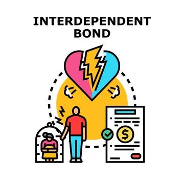 Interdependent bond relationship problems concept vector 스톡 일러스트