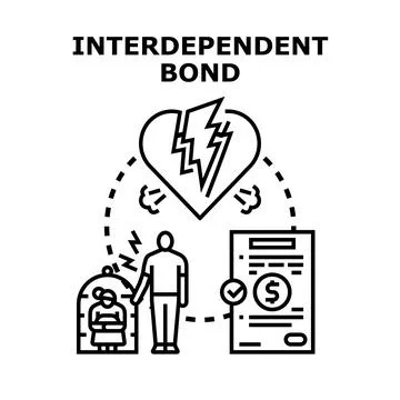 Interdependent bond relationship problems concept vector Illustrazione stock