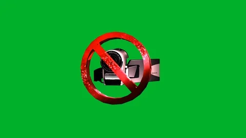 Interdiction Camcoder green background 3D Stock Footage 127761684