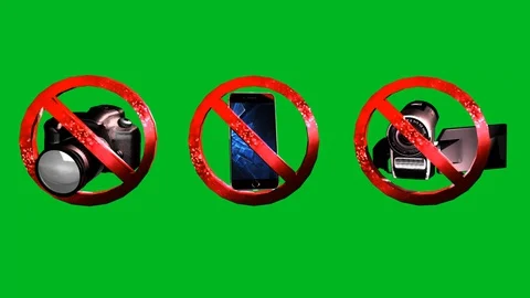 Interdiction_prohibited signs_3D_green background Stock Footage 127743336