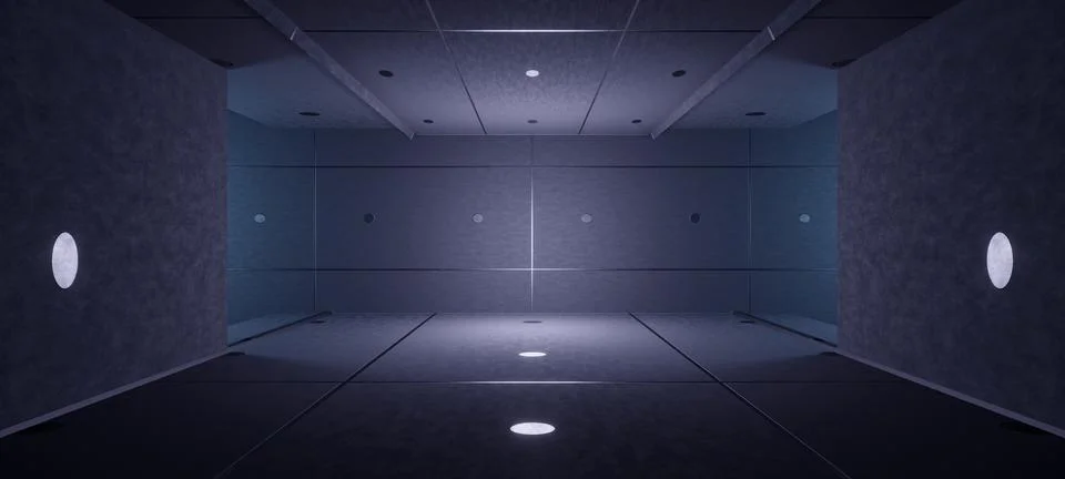 Interdimensional Corridor Hangar Basement Underground Hallway Revolutionary G Stock-Illustration