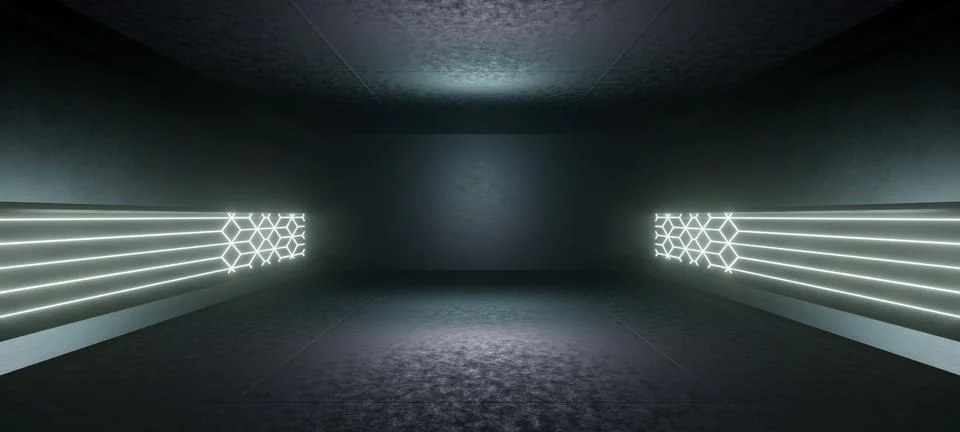 Interdimensional Digital Technology Structure Space Cyberpunk Lighting with S Ilustración de archivo