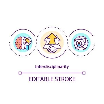Interdisciplinarity concept icon Stock Illustration