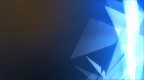 Interersting animated background. Triangular glass shards rotate against a blue Vídeo Stock 32964897