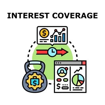 Interest coverage ratio measuring business financial health Stock Illustration