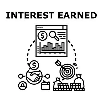 Interest earned concept representing investment and financial growth Stock Illustration