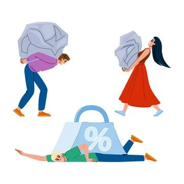 Interest heavy finance burden vector Stock Illustration
