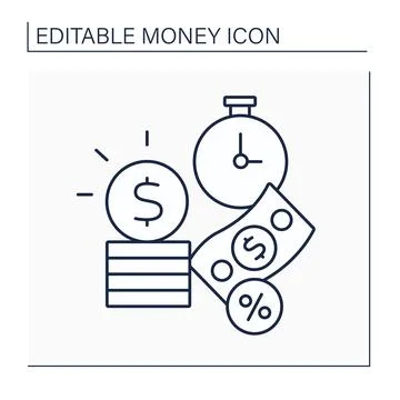 Interest line icon Stock Illustration