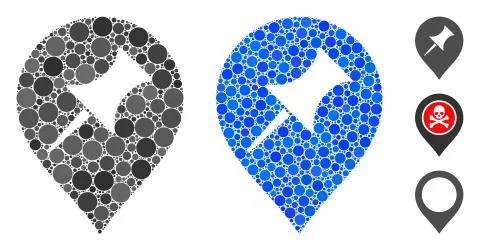 Interest Pin Marker Composition Icon of Circles Stock Illustration