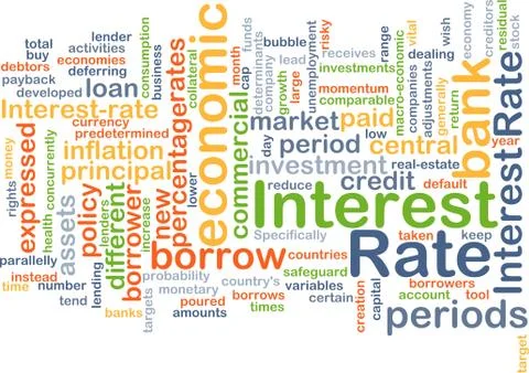 Interest rate background concept Illustrazione stock