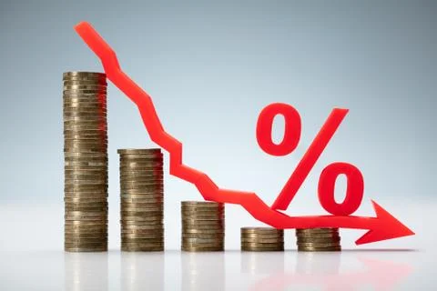 Interest Rate Decrease Concept Stock Photos