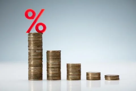 Interest Rate Decrease Concept Stock Photos