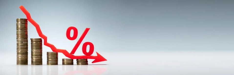 Interest Rate Decrease Concept Stock Photos