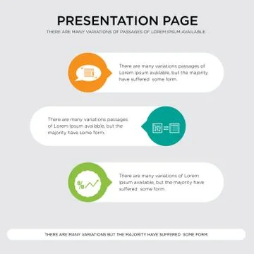 Interest rate, discip, statement presentation design template in orange, gree Stock Illustration