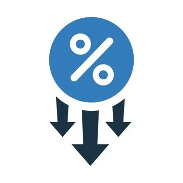 Interest, rate, down icon. Editable vector graphics. Stock Illustration